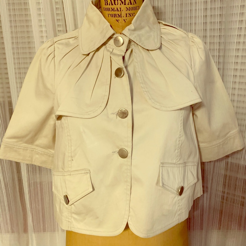 Pleated Cream Fashion Jacket
